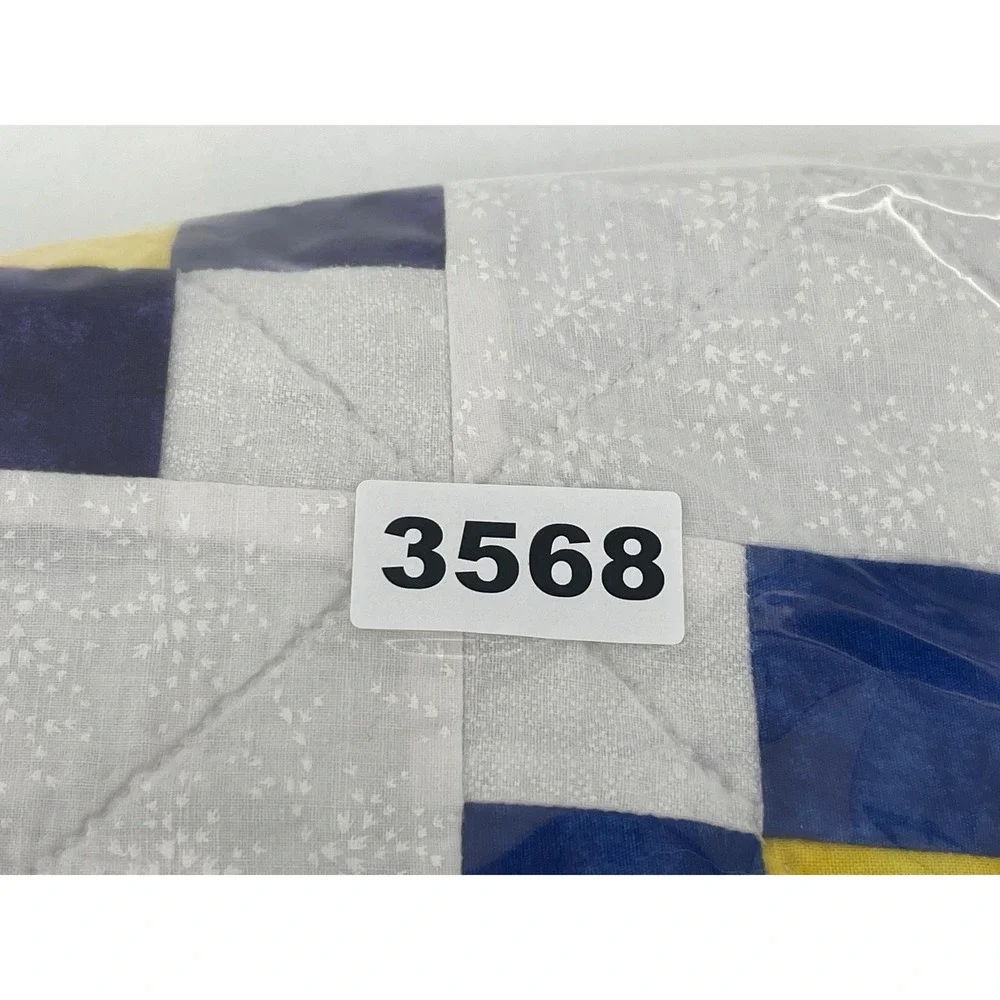 Handmade Patchwork Quilt Baby Blanket Tie Dye Reverse Colorful Cross 44x36 Multi